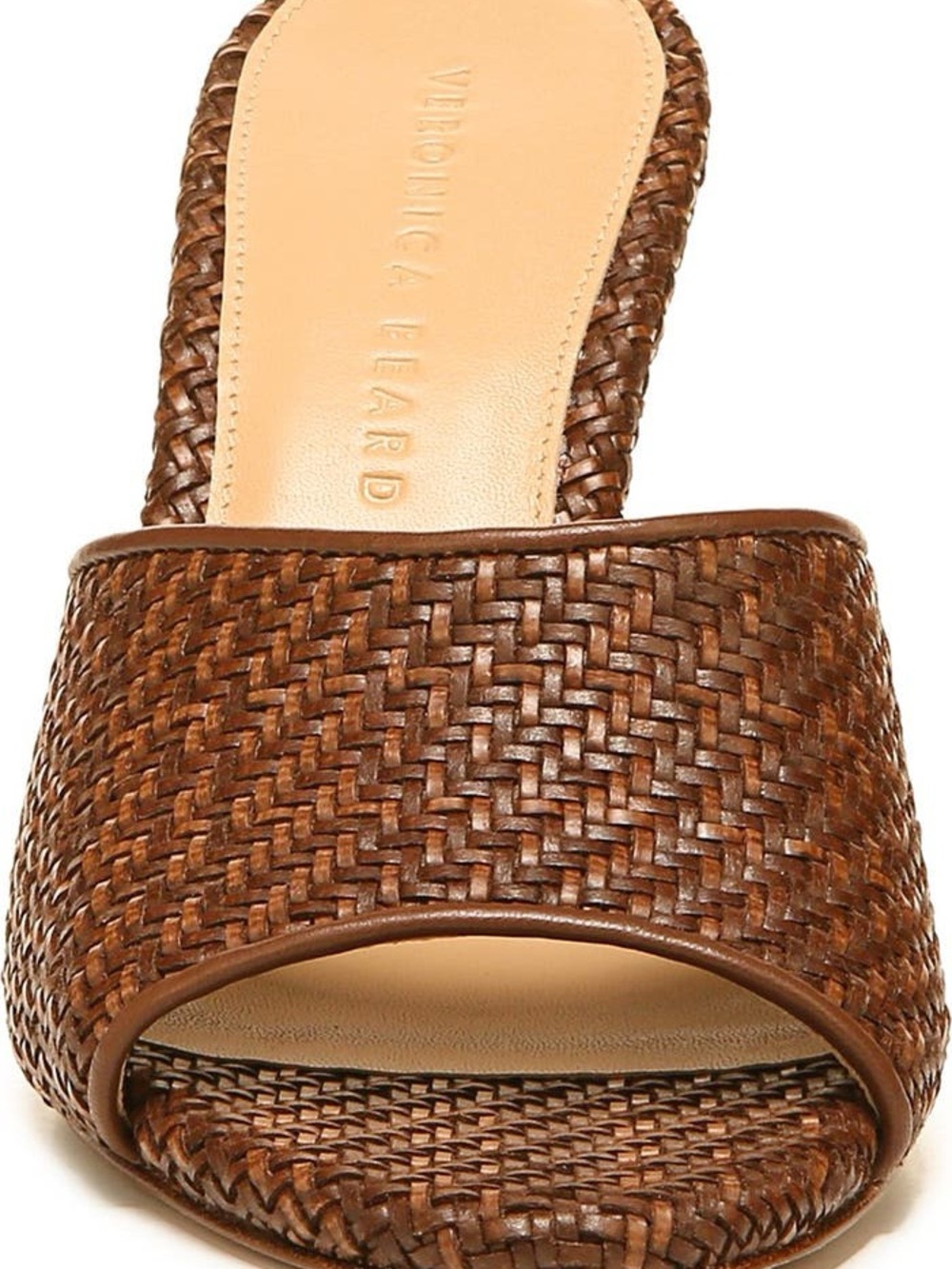 Veronica Beard Brown Woven Slide Wedges